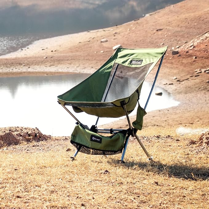 Camping Chair Lightweight Backpacking Hiking Chair Compact Portable 220 lbs Capacity Comfortable Widened Seat Folding Chair (Army Green)