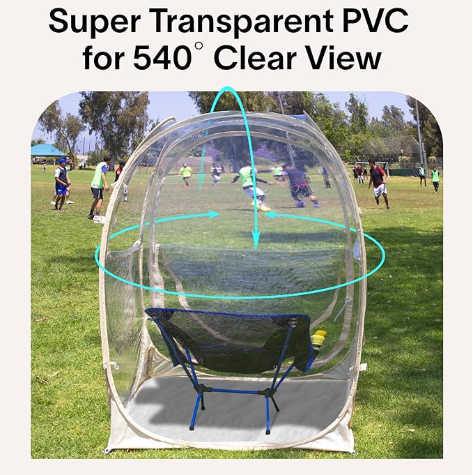 EighteenTek® Pod All Weather Sports Tent with Attached Floor Instant Outdoor Bubble Tent Rainproof Camping Sun Shelter for Sports Events Camping Fishing Cheering 1-4 Person