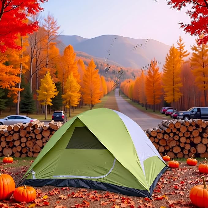 Dome Camping Tents for 6 Person Camping Tents Family Camping Tent Outdoor Easy Setup Waterproof Windproof 210D Oxford Fabric Ground Cloth (Green -6 People)