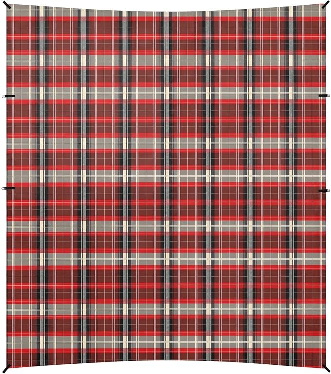 ALAZA Red Grid Tartan Cage Beach Tent Sun Shelter UPF50+ Protection Beach Shade Canopy w/ 4 Sandbags for Outdoor Camping Fishing Backyard Fun Picnic 10x9 ft