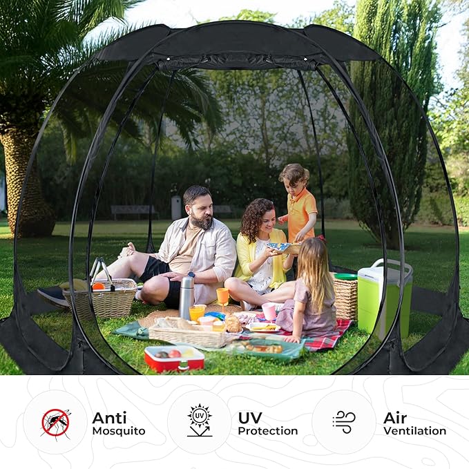 Alvantor Pop Up Screen Tent House Room Instant Outdoor Camping Canopy Sun Shelter Gazebo for Patio Backyard &amp Deck Privacy Tent(2-10 People 8'x8' 10'x10' 12'x12')