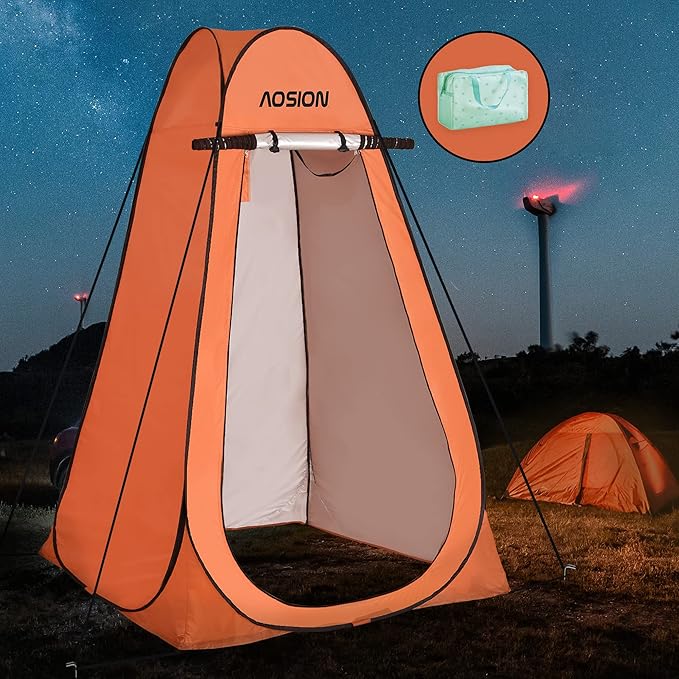 AOSION Privacy Shower TentPop Up Changing TentCamp Bathroom Changing Dressing RoomSun Sunshade Canopy Outdoor Rain Shelter for Camping Hiking Beach Picnic Fishing. (Orange)