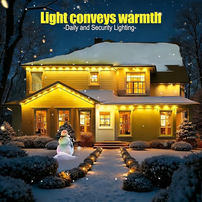 Permanent Outdoor Lights 150ft RGB+IC Smart LED Eaves Lights IP67 Waterproof Outdoor Lighting with App/Remote Control for Daily Christmas New Year Halloween Holiday Party Valentine's Day