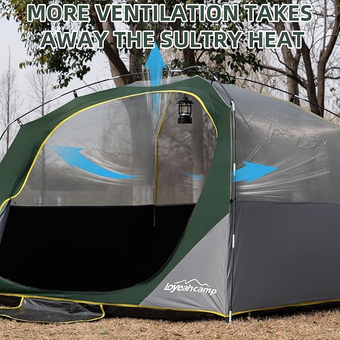 4/6 Person Blackout Camping Tent Easy Setup Waterproof Family Dome Tent for Camping with Rainfly Portable Double Layer Large Family Tent for Outdoor Camping&ampHiking