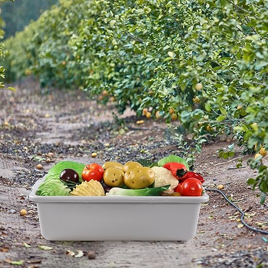 25 L Plastic Commercial Bus Tubs Restaurant Bus Boxes Gray 4 Packs