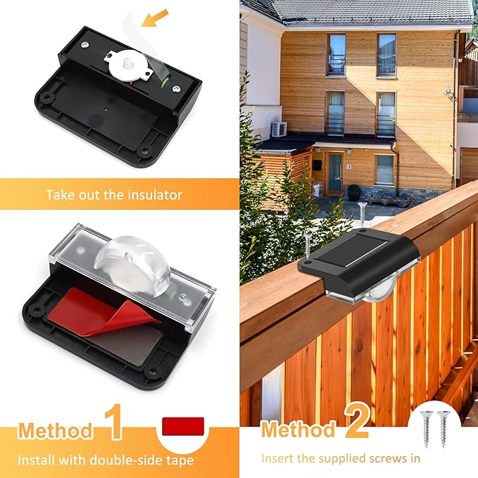 Solar Stair Lights Outdoor Waterproof 8 Pack Solar Step Lights for Outside Warm White Deck Lighting for Step Stair Porch Railing Patio Yard Front Door Sidewalk Poolside Balcony