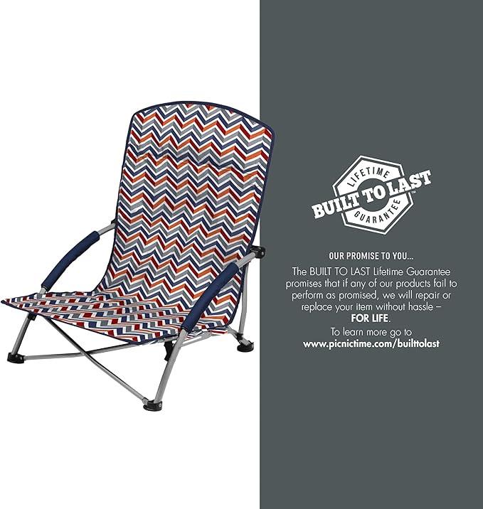 ONIVA - a Picnic Time brand - Tranquility Beach Chair with Carry Bag - Low Beach Chair