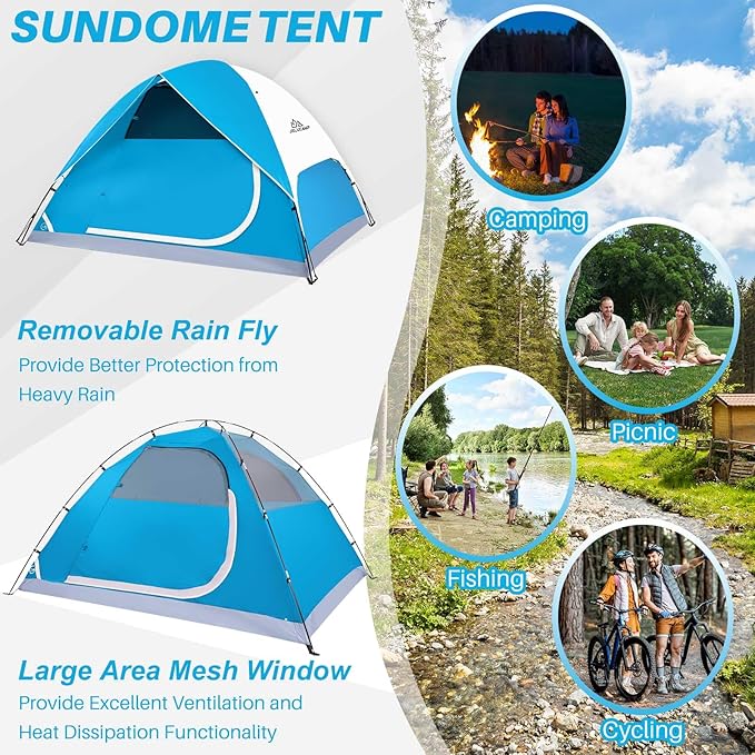 1/2/4/5/6 Person Dome Tents for Camping Lightweight Portable Backpacking Tent Small Easy Set Up Outdoor Waterproof Camping Hiking Tent for Adults