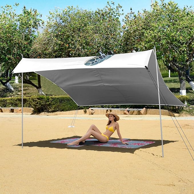 Beach Tent Sun Shelter Sea Turtle Coral Lightweight &amp Easy Setup Beach Shade Canopy for Camping Fishing