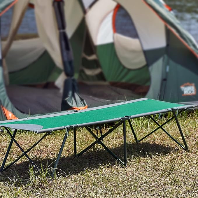 Portal Folding Camping Cot Portable Cot Bed for Adults Outdoor Bed Camp Cots for Sleeping with Carry Bag for Home Travel Office Beach Support up to 300lbs Green
