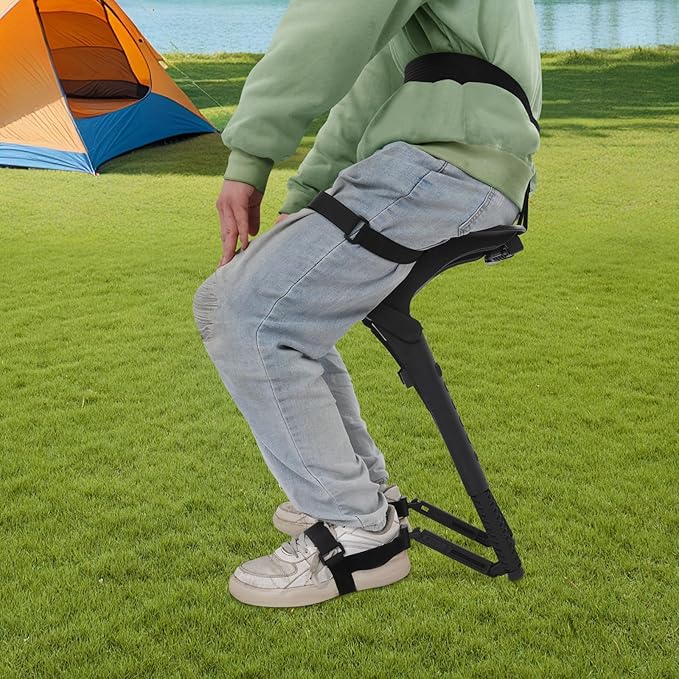Adjustable Wearable Chair Invisible Seat Lightweight Wearable Exoskeleton Seats with Shoulder Bag and Seat Straps Wearable Stool for People Who are 4.59-6.89ft Tall