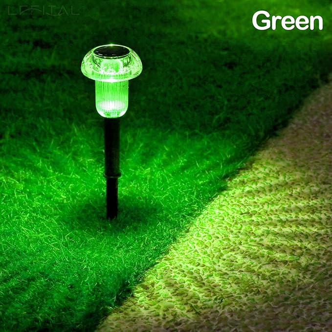 St. Patrick's Day Solar Lights Outdoor 8 Pack Green Solar Pathway Lights Outdoor Mushroom LED Waterproof Lighting Stake for Outside Yard Path Garden Lawn Patio Landscape Decorations
