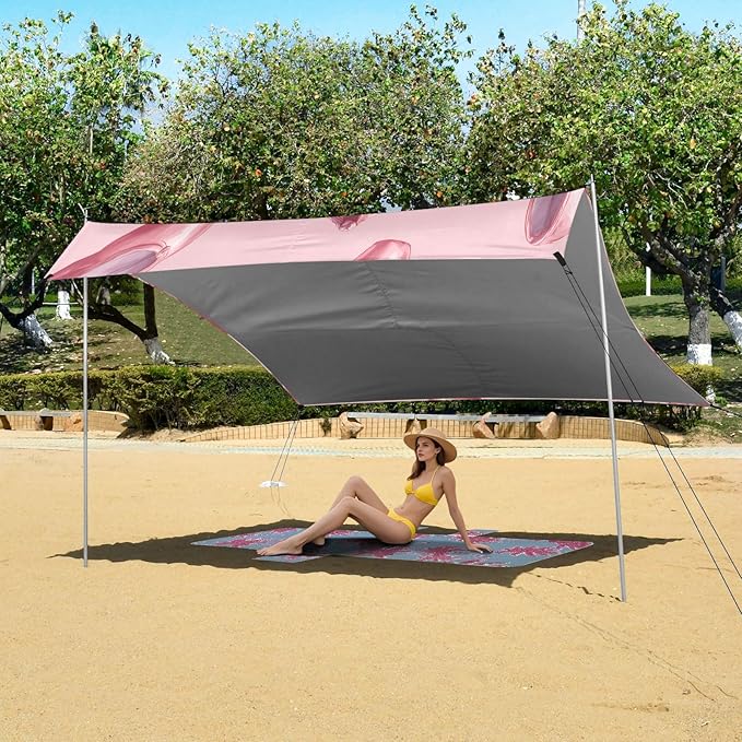 Ballet Shoes Pattern Camping Sun Shelter Beach Tent Portable Beach Sun Shade Outdoor Canopy for Camping Trips Fishing Picnic