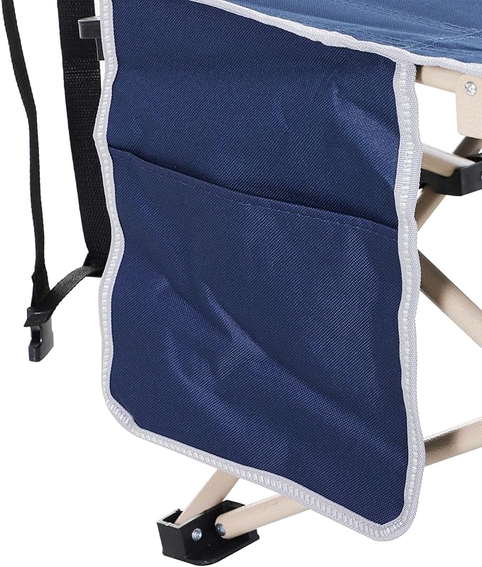 Outsunny Folding Camping Cot for Adults with Carry Bag Side Pocket Outdoor Portable Sleeping Bed for Travel Camp Vacation 330 lbs. Capacity Blue