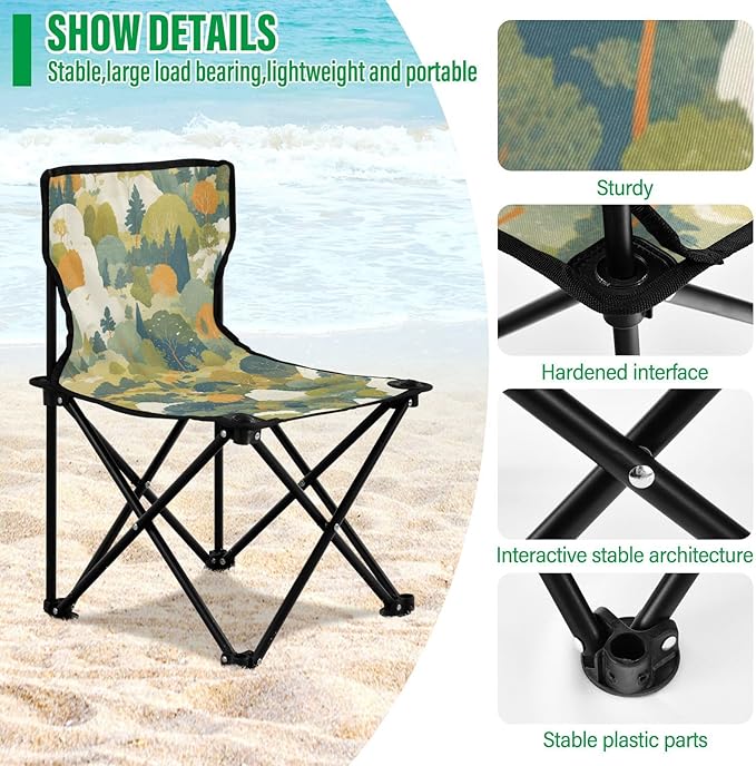 KLL Nature Green Mountain Design Foldable Keyword Ultralight Portable Chair Carry Bag Included Ice Fishing Chairs for Ice Fishing Camping