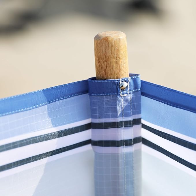 ERDA Surf Stripe Pro Beach Recycled Polyester Rip-Stop 20 ft Lightweight Windscreen Privacy Screen Wind Blocker Free Matching Shoulder Bag (New Mahogany Wood Poles)