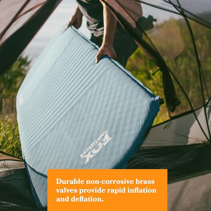 Fox Outfitters Comfort Series Self Inflating Camp Pad - Perfect Foam Sleeping Pads for Camping Backpacking Hiking Hammocks Tents (Regular)