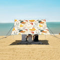 Rooster Hen Chicken Leave Pattern Camping Sun Shelter Beach Tent Portable Beach Sun Shade Outdoor Canopy for Camping Trips Fishing Picnic