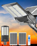 Gefolly Solar Street Lights Outdoor Commercial Parking Lot Light Dusk to Dawn IP67 Waterproof 6500K Security Flood Lights Lamp for Yard Road Basketball Courts (SL-8800W 550000LM)
