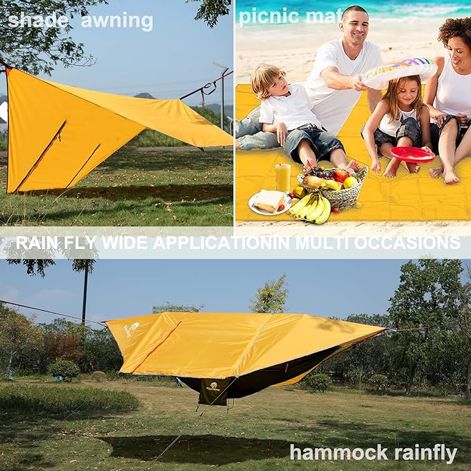 WintMing Hammock with Mosquito Net and Rain Fly Cover 3 in 1 Camping Hammock Tent 440lbs Load