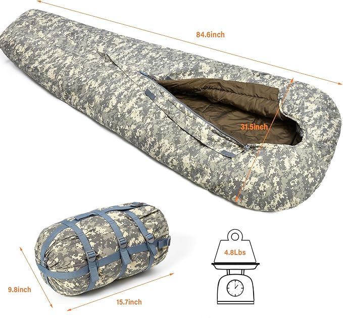 MT Military Army Force Defence 4 &amp Tropen Patrol Mummy Sleeping Bags with Bivy Cover Compression Sack Modular Sleeping System 2.0 for Cold Weather