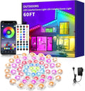 60FT Permanent Outdoor RGB LightsWaterproof Smart LED Eaves LightsPermanent Outdoor Light with App/Remote ControlMusic synchronisationfor HouseHalloweenRoofGardenChristmas Decorations