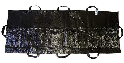 Primacare CSBB-3201 Body Bag Stretcher Combo with Side Handles Outdoor Camping Sleeping Hiking Pouch Polyethylene Cadaver Disaster Black 90 in. x 36 in. (Pack of 12)
