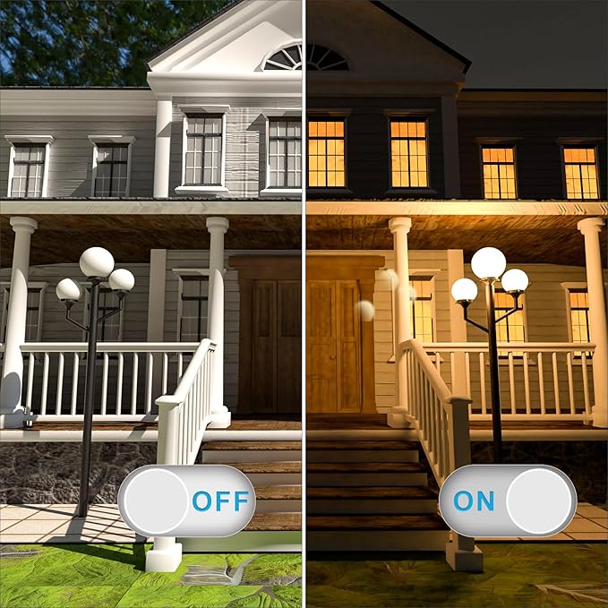 Lightdot 79 Modern Stable Outdoor Post Lights with Triple Head (3000K LED Bulb Included) IP65 Waterproof Pole Lamp for Outside Heavy-Duty Aluminum Lamp Posts Lighting for Driveway/Garden/Yard-Brown
