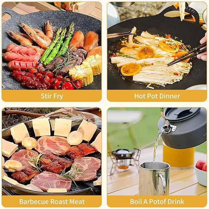 11800W Portable Windproof Camping Stove Lightweight Camp Stove Collapsible Backpacking Stove with EVA Box for Outdoor Camping Cooking Hiking and Picnic white