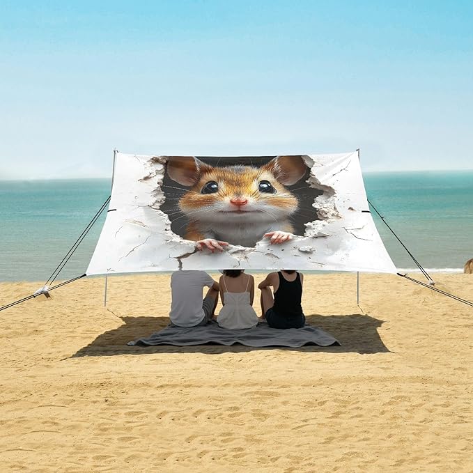 Camping Sun Shelters Mouse Broken Wall Beach Canopy 126 * 110.2in