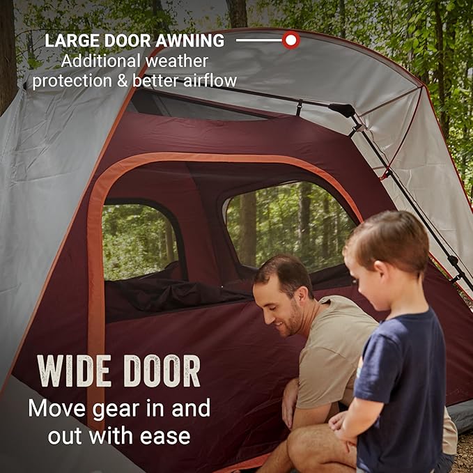 Coleman Skylodge Instant Tent with Rainfly 4/6/8 Person Family Tent Sets Up in a Minute Includes Pre-Attached Poles &amp Carry Bag Made of PFAS-Free Materials