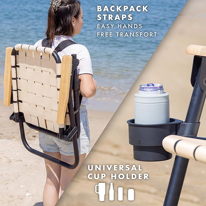 GoSports WOVN Beach Backpack Chair - 9 Styles Available - Premium Folding Camping Chair