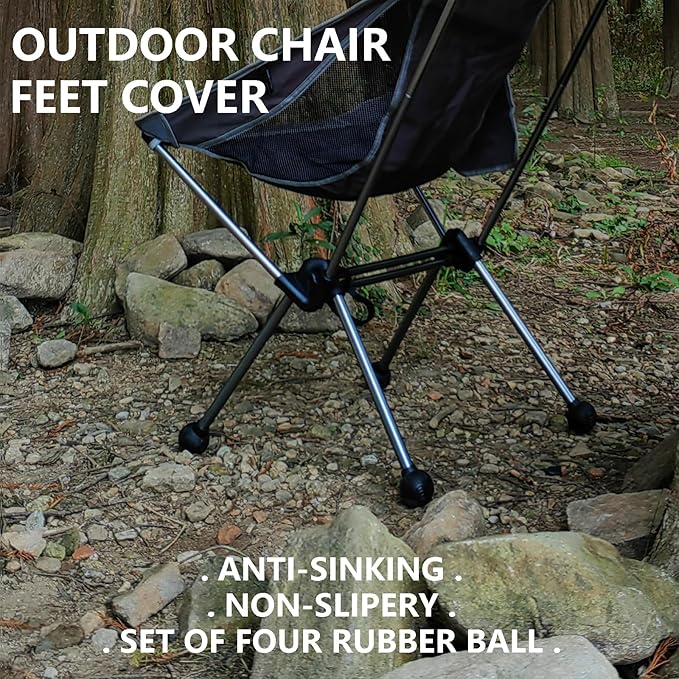 4 pcs Camping Chair Feet Replacement Cap Covers Anti-Sinking for Ultralight High Back Folding Camping Chairs Moon Chair/NatureHike 15mm/0.59