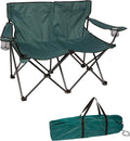 Trademark Innovations Loveseat Style Double Camp Chair 40 L x 22 W x 31.5 H Dark Green