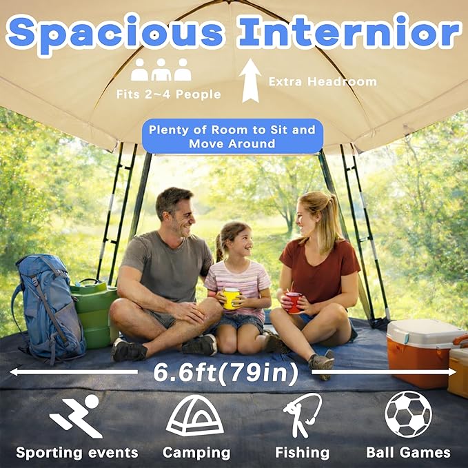 Sports TentWaterproof Sport Tents Shelter Fits 2-4 Persons Portable Clear Bubble Tent for Sports WatchingCamping and Outdoor Activities