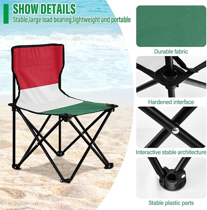 DOMIKING Hungarian Flag Kids' Portable Camping Chairs for Outdoor Beach Chairs with Carry Bag Folding Chair for Hiking Camping Travel