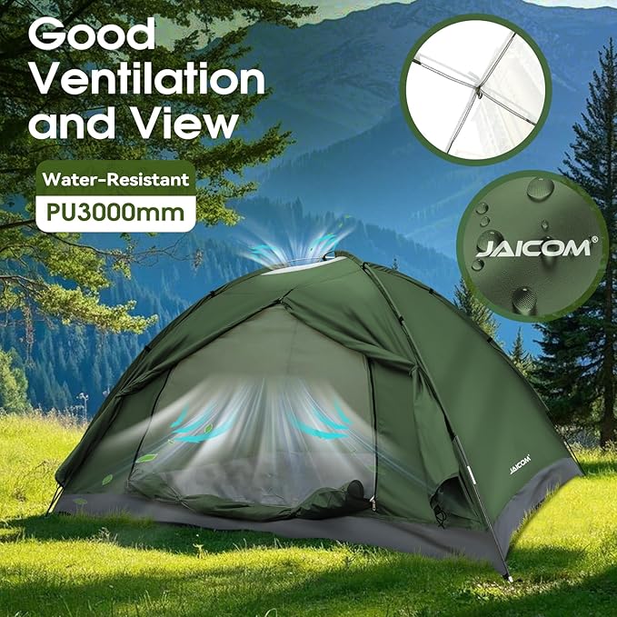 1/2/4 Person Camping Tent - Lightweight Backpacking Tent Waterproof Windproof Easy Setup Hiking Tent Suitable for Outdoor Family Camping Hunting Mountaineering Travel