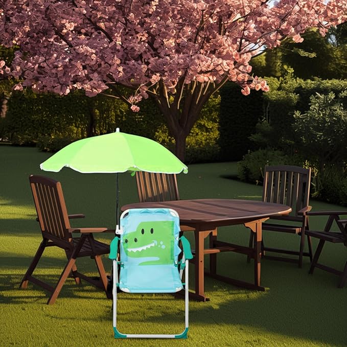 Portable Boys and Girls Beach Chair Umbrella Folding Camping Chair for Boys Girls Lightweight and Foldable Sun Protection Outdoor Activity