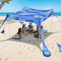 2PM SPORTS Beach Tent Canopy with UPF50+ UV Protection Outdoor Large Beach Sun Shade Shelter for Family Picnic Camping Travel Shore Fishing 8 Sandbags Sand Shovel (Mint Blue 10x10 FT)