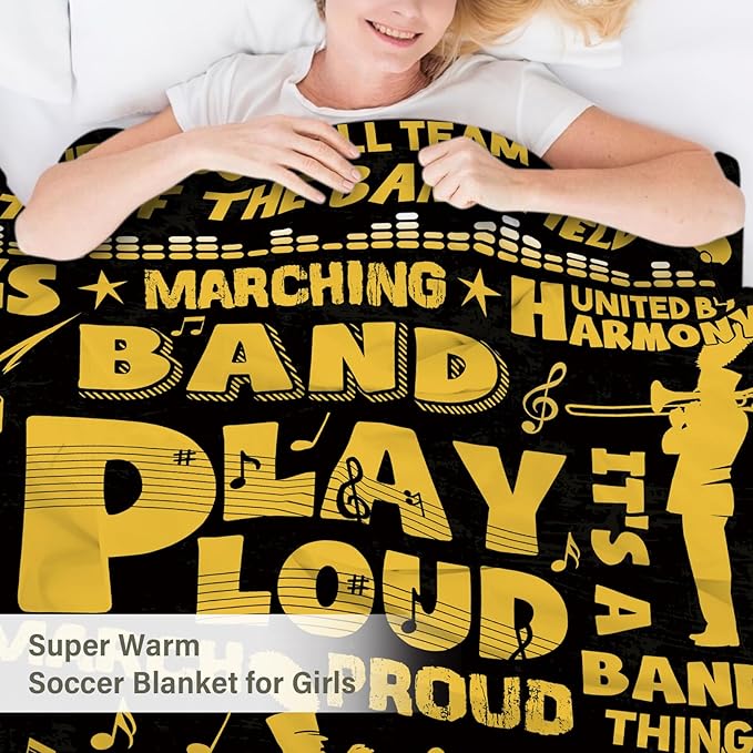 Marching Band Gifts Blanket for Teens Band Director Gifts for Marching Band Adult Band Flannel Blanket for Men/Women Rock Band Blanket 50 * 60 Christmas Birthday Thanksgiving Gift