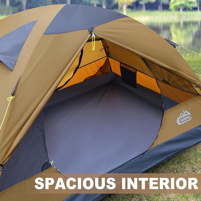 2 Person Backpacking Tent Waterproof Windproof Two Person Tent Lightweight Easy Setup 2 Man Tent for Camping Hiking Cycling