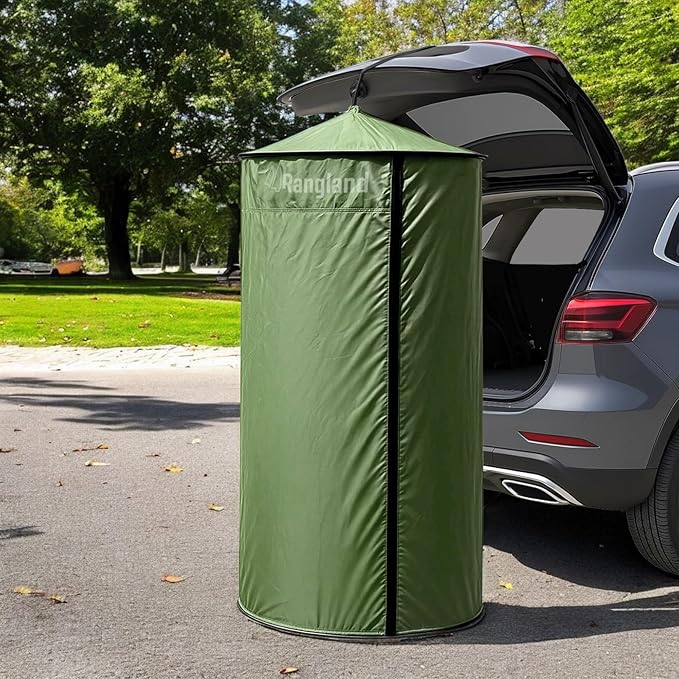 Portable Changing Room Tent - Instant Pop Up Privacy Pod with Suction Cup for SUV Liftgate for Camping Shower Beach and Toilet Stall (Carrying Bag Included) Green