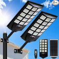 Jercoda Solar Lights Outdoor Waterproof 50000LM 6500K Dusk to Dawn Solar Powered Street Light Motion Sensor with Remote LED Security Flood Light for Outside Garden Yard Parking Lot Pathway 2 Pack