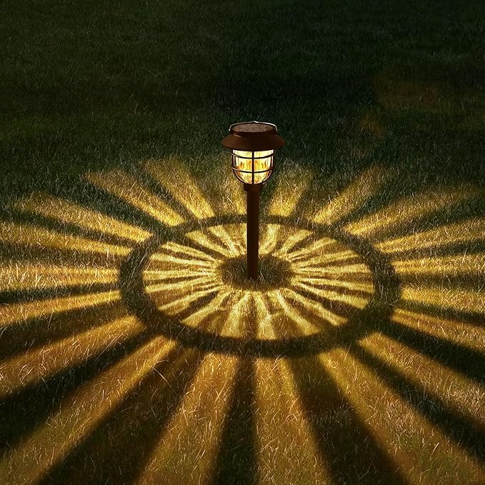 10 Pack Solar Pathway Lights Outdoor- Bright Solar Powered Garden Light with 3000K Warm LED Auto On/Off Waterproof Path Lights Decorative Landscape Lighting for Yard Patio Walkway Driveway