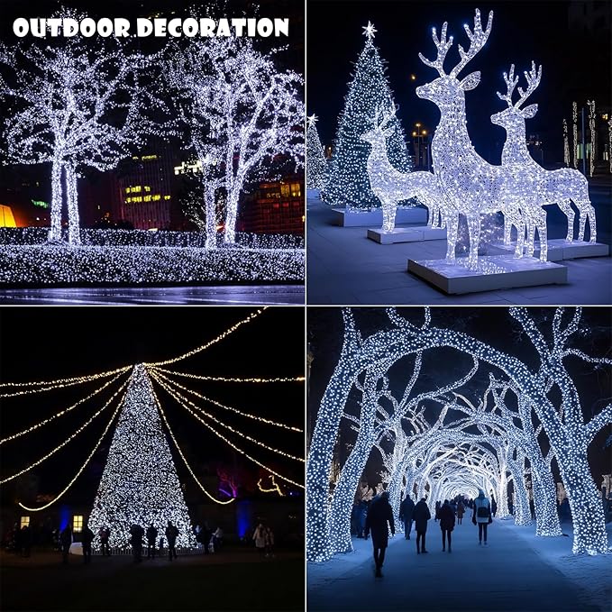 Fairy Lights Plug in200FT 600LEDs Waterproof Led String Lights8 Modes Remote Twinkle Light for Outdoor Indoor Christmas Wedding Birthday Garden Party DecorationsSilver WireCool White