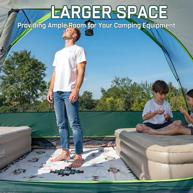 6/8 Person Large Waterproof Family Tents for Camping Screened Camping Tent with Screen Porch Bug-Free Relaxation &amp Easy Setup Includes Rainfly &amp Carry Bag