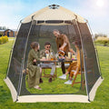 EighteenTek Screen House Gazebo 2-4-6 Person Pop Up Screen Tent Instant Screen Room with Carry Bag Outdoor Mosquito Tent Pop-Up Sun Shade Shelter for Patio Garden Backyard Deck