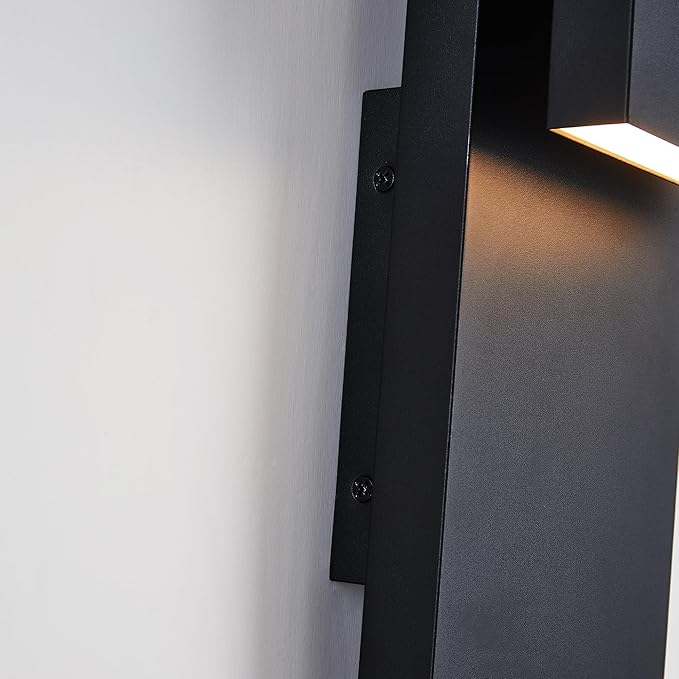 Modern LED Outdoor Wall Sconce 17W Integrated LED Outdoor Wall MountAnti Rust Textured Black Suit for Wet Locations and All RoomsEasily Installed in Any Direction.Bulb Included.