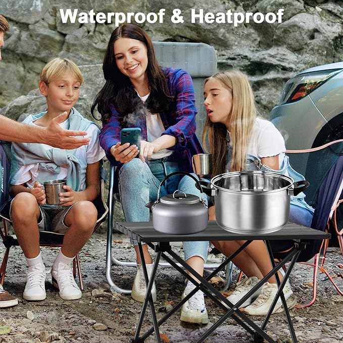 Small Folding Camping Table with Carry Bag Portable Ultralight Compact Aluminum Beach Table Foldable Mini Collapsible Camp Tables for Hiking Picnic Travel Cooking Outdoor Black