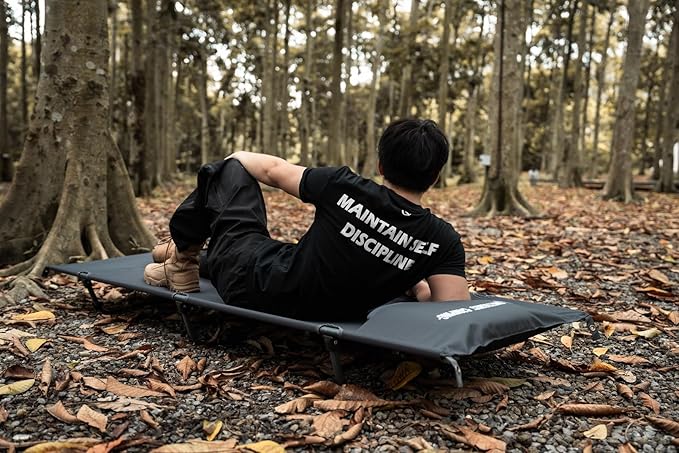 ONETIGRIS SUPRAGRIS Camping Cot Support Up to 400lbs Lightweight Comfortable Folding Bed for Camping Hiking Backpacking Travel Car Trips Office Nap (Gray)